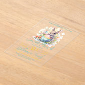 Schattigee Bunny Floral Paasbrunch Acryl Uitnodigingen (Laagn)