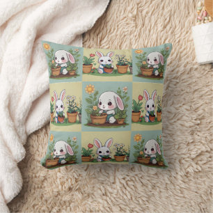 Schattigee Bunny Gardening Print Kussen
