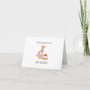 Schattigee Bunny Gevouwen Verjaardag Kaart