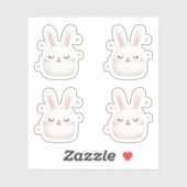 Schattigee Bunny Gezicht Set – Schattige White Rab Sticker (Vel)