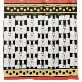 Schattigee Bunny Gezichten En Polka Dots Douchegor Douchegordijn (Voorkant)