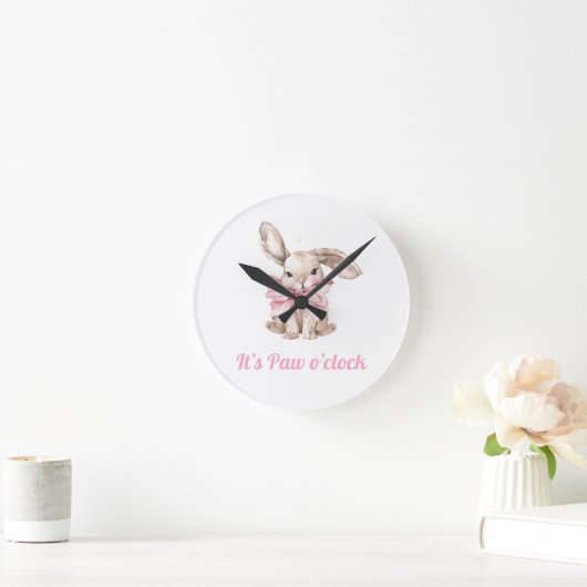 Schattigee Bunny "Het is Paw O'clock" Klok (Huis)
