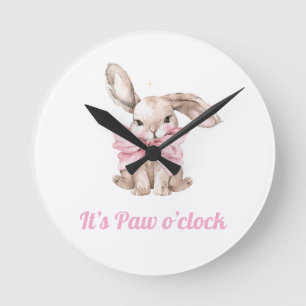 Schattigee Bunny "Het is Paw O'clock" Klok