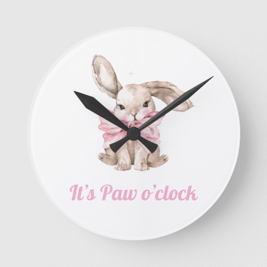 Schattigee Bunny "Het is Paw O'clock" Klok (Voorkant)