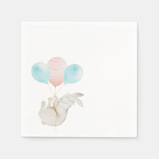Schattigee Bunny Holding Ballonnen Papier servet