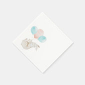 Schattigee Bunny Holding Ballonnen Papier servet (Hoek)