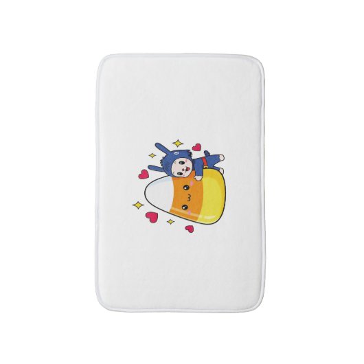 Schattigee Bunny Hugging Candy Corn Badmat (Voorkant Verticaal)