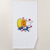 Schattigee Bunny Hugging Candy Corn Strandlaken (Voorkant)