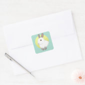 Schattigee Bunny Illustratie Kunst Vierkante Sticker (Envelop)