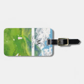 Schattigee Bunny in Mountain Uitzicht Personaliser Bagagelabel (Voorkant horizontaal)