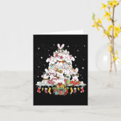 Schattigee Bunny Kerstboom Witte Konijnen Omsingel Kaart (Gele Bloem)