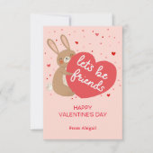 Schattigee Bunny Kinder Klaslokaal Valentijn Note Kaart (Voorkant)