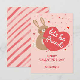 Schattigee Bunny Kinder Klaslokaal Valentijn Note Kaart