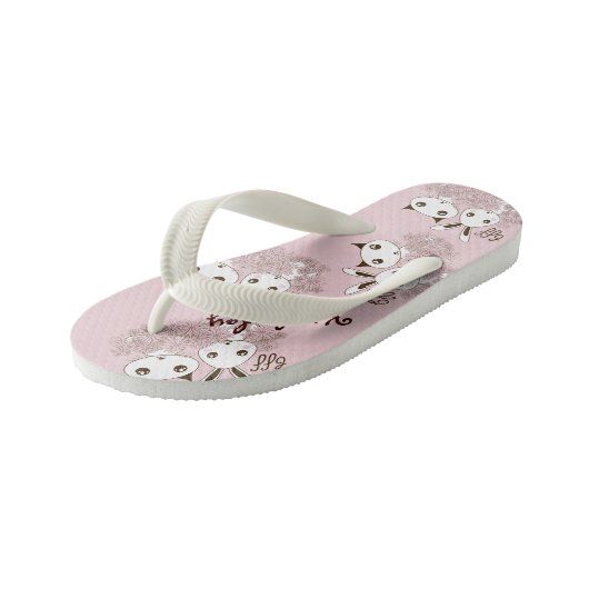 Schattigee Bunny Kitten Dierenvrienden Roze Meisje Kinder Teenslippers (Schuin)