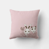 Schattigee Bunny Kitten Dierenvrienden Roze Meisje Kussen (Achterkant)