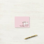 Schattigee Bunny Kitten Dierenvrienden Roze Meisje Post-it® Notes (Op bureau)