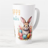 Schattigee Bunny Kleurrijke Eieren Bloemen Happy E Latte Mok (Rechterhoek)