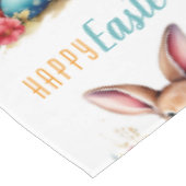 Schattigee Bunny Kleurrijke Eieren Bloemen Happy E Tafelkleed (Gekanteld)