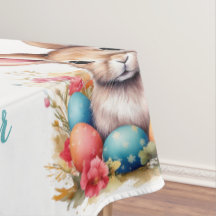Schattigee Bunny Kleurrijke Eieren Bloemen Happy E