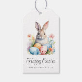 Schattigee Bunny Kleurrijke Happy Easter Cadeaulabel (Voorkant)