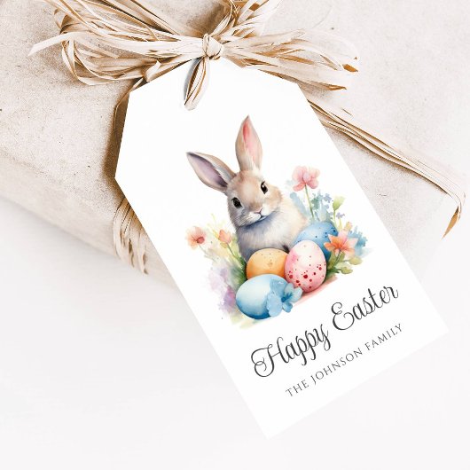 Schattigee Bunny Kleurrijke Happy Easter Cadeaulabel
