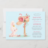 Schattigee Bunny Lange Afstand Baby Meisje Douche  Kaart (Voorkant)