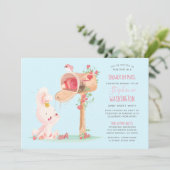 Schattigee Bunny Lange Afstand Baby Meisje Douche  Kaart (Staand voorkant)