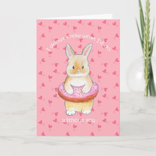 Schattigee Bunny Love kaart Ik weet niet wat ik zo (Voorkant)