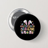 Schattigee Bunny Lunch Lady Cafeteria Crew Happy E Ronde Button 5,7 Cm (Voorkant /achterkant)