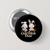 Schattigee Bunny Lunch Lady Cafeteria Crew Happy E Ronde Button 5,7 Cm (Voorkant /achterkant)