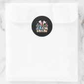 Schattigee Bunny Lunch Lady Cafeteria Crew Happy E Ronde Sticker (Tas)