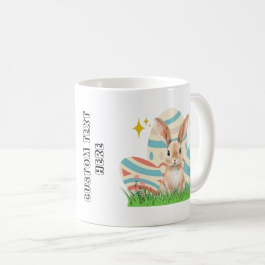 Schattigee Bunny met aangepaste tekst Koffiemok (Voorkant rechts)