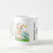 Schattigee Bunny met aangepaste tekst Koffiemok (Voorkant links)