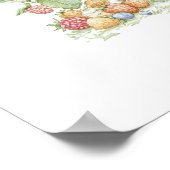 Schattigee Bunny met aardbeien Verjaardag Welkom Poster (Hoek)