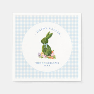 Schattigee Bunny met Blue Gingham border paasbrunc Servet
