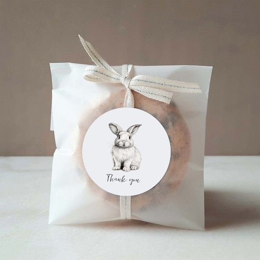 Schattigee Bunny Minimalist Bedankt Sticker
