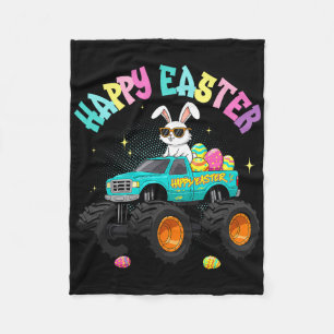 Schattigee Bunny Monster Truck Happy Easter voor K Fleece Deken