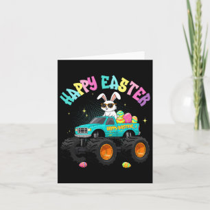 Schattigee Bunny Monster Truck Happy Easter voor K Kaart