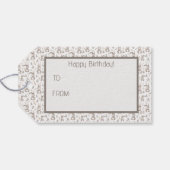 Schattigee Bunny Neutral Grey Baby's Cadeaulabel (Achterkant Horizontaal)