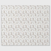 Schattigee Bunny Neutral Grey Baby's Cadeaupapier (Vlak)