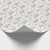 Schattigee Bunny Neutral Grey Baby's Cadeaupapier (Hoek)