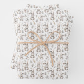 Schattigee Bunny Neutral Grey Baby's Inpakpapier Vel (In situ)