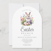 Schattigee Bunny Paasbrunch en Egg Hunt Arch Kaart (Voorkant)