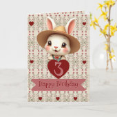 Schattigee Bunny Paper Verjaardag Kaart (Gele Bloem)
