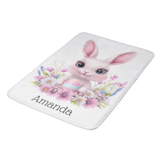 Schattigee Bunny Pink Flowers met Paasei Badmat (Gekanteld)