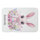 Schattigee Bunny Pink Flowers met Paasei Badmat (Voorkant)