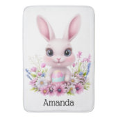 Schattigee Bunny Pink Flowers met Paasei Badmat (Voorkant Verticaal)