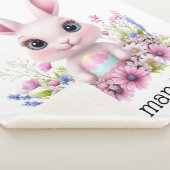 Schattigee Bunny Pink Flowers met Paasei Sherpa Deken (3/4)