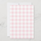 Schattigee Bunny Pink Gingham Baby Girl Shower II Kaart (Achterkant)