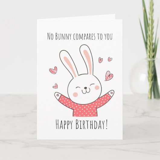 Schattigee Bunny Pun Verjaardag Kaart (Voorkant)